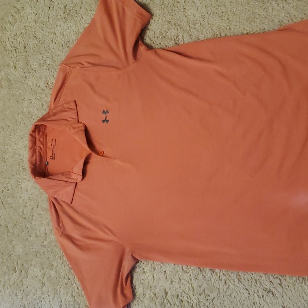 5 For $25 Under Armour Mens Orange Polo Shirt Size Medium